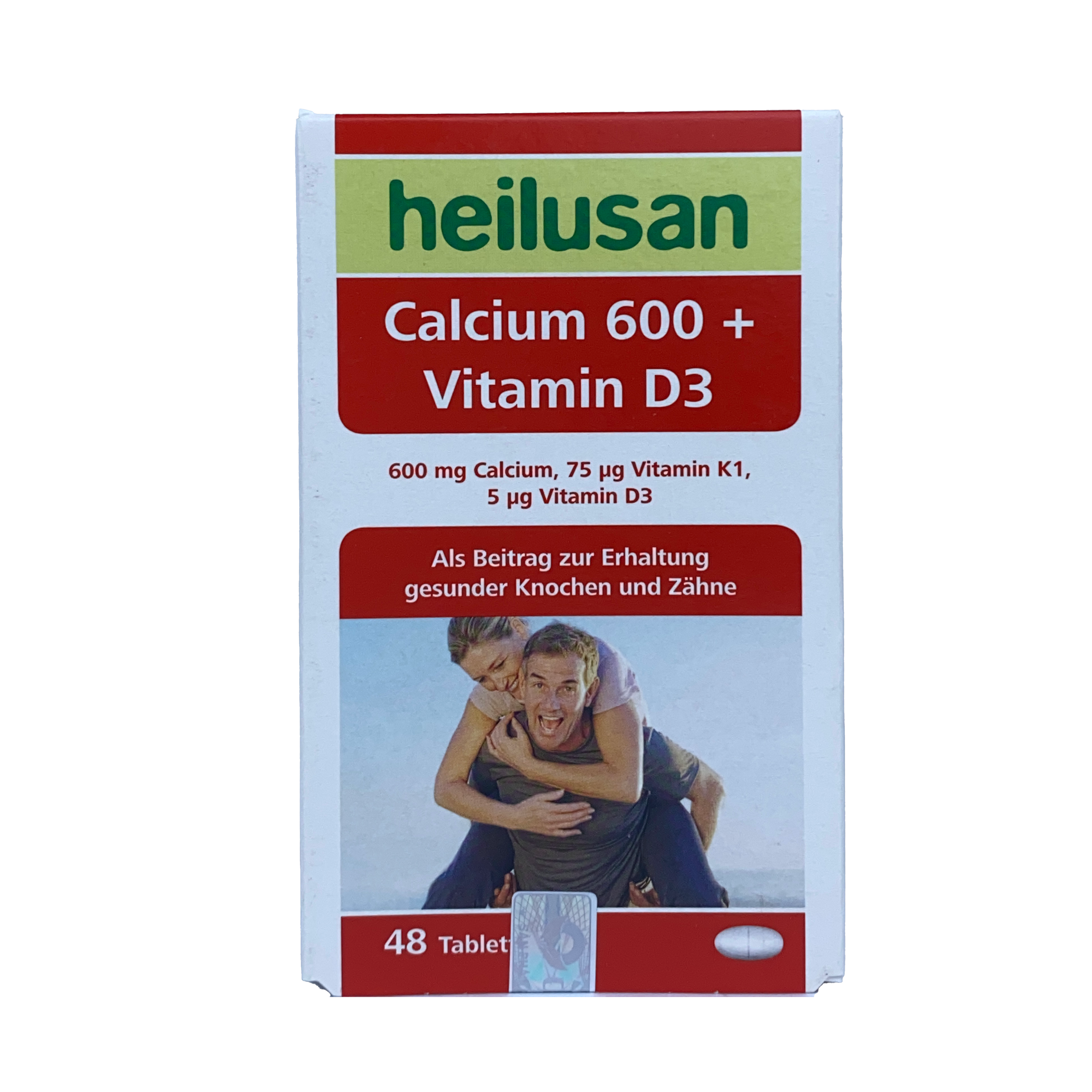Viên uống Heilusan Calcium 600 + Vitamin D3 – Giúp ngừa loãng xương, bổ sung canxi cho người trên 10 tuổi, phụ nữ mang thai, cho con bú, sau mãn kinh, người cao tuổi có nhu cầu bổ sung canxi (48 viên)