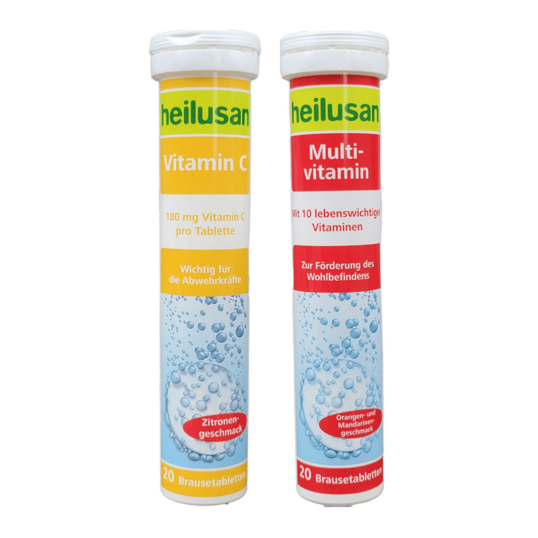 Bộ sản phẩm viên sủi Heilusan Vitamin C và Heilusan Multivitamin – Bổ sung vitamin C, vitamin tổng hợp tăng đề kháng