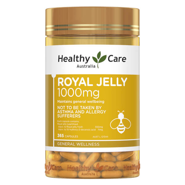Viên uống sữa ong chúa Healthy Care Royal Jelly – Hỗ trợ đẹp da, cân bằng nội tiết (Lọ 1000mg)