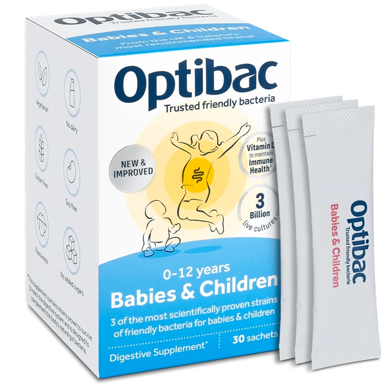 Men vi sinh Optibac Babies & Children – Hỗ trợ bổ sung lợi khuẩn cho đường ruột cho bé (30 gói)