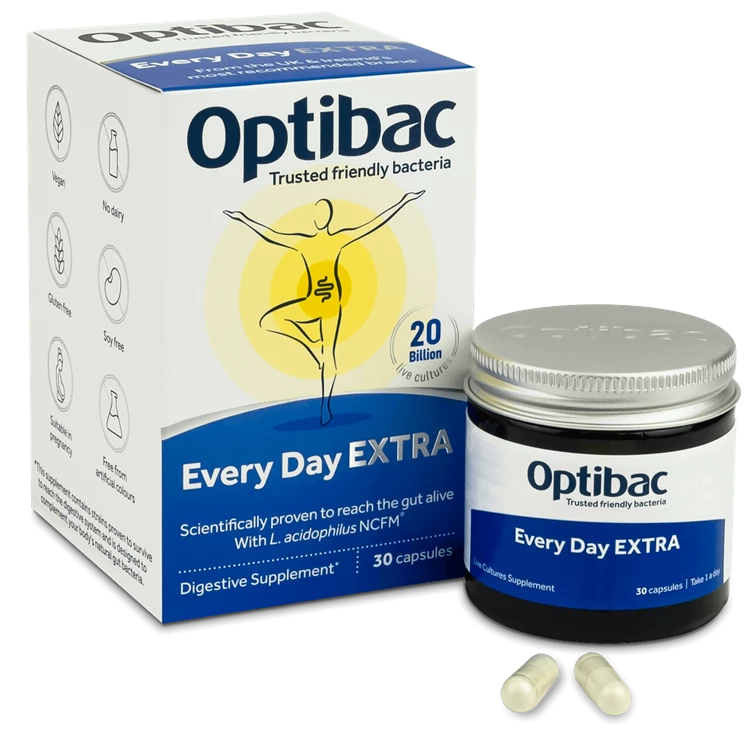 Men vi sinh Optibac Every Day EXTRA –  Tăng cường bổ sung lợi khuẩn, hỗ trợ tiêu hóa (30 gói)